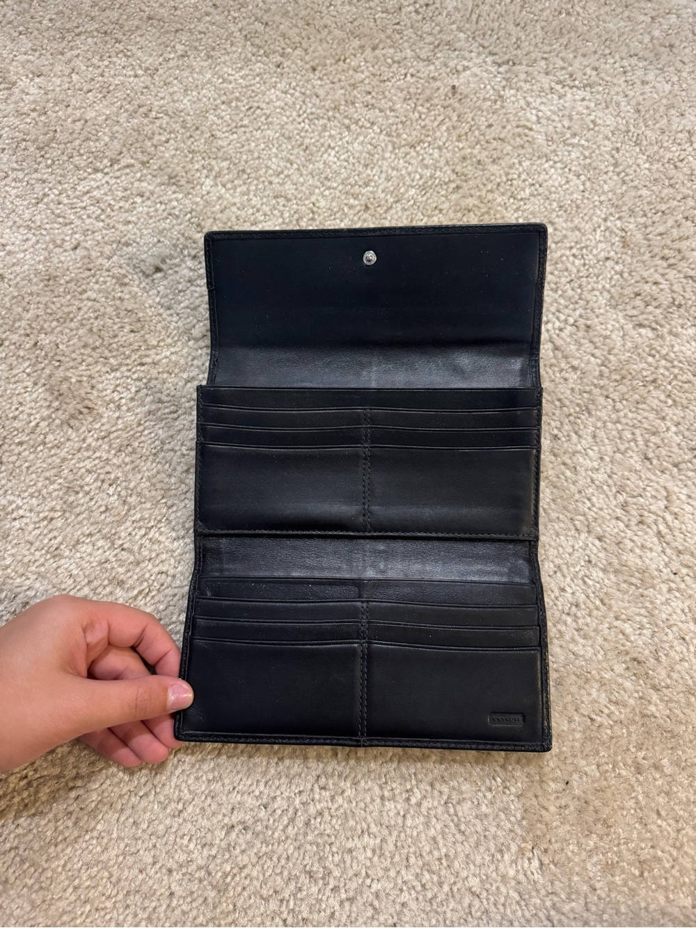 Coach Vintage Y2K Black Soho Pleated Soft Leather Wallet - Picture 4 of 5